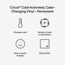 Cricut Öntapadós fólia - színváltós 30 cm x 61 cm - Cold-Activated Light Blue - Turquoise - Color-Changing Vinyl Permanent (1 ív)