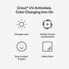 Cricut Vasalható fólia - színváltós 30 cm x 61 cm - UV-Activated Pastel Pink - Color-Changing Iron-On (1 ív)