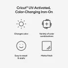 Cricut Vasalható fólia - színváltós 30 cm x 61 cm - UV-Activated Pastel Blue - Color-Changing Iron-On (1 ív)