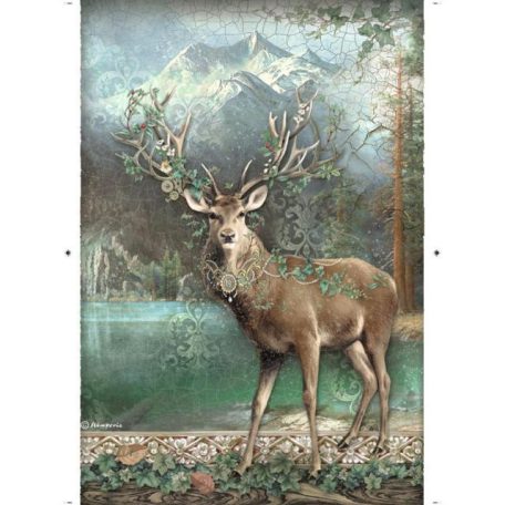 Stamperia Rizspapír A4 - Magic Forest - Deer - Stamperia Rice Paper (1 ív)