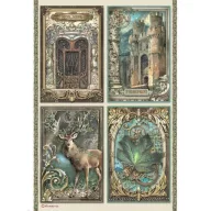   Stamperia Rizspapír A4 - Magic Forest - Cards - Stamperia Rice Paper (1 ív)