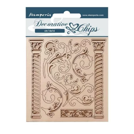 Stamperia Chipboard 14x14 cm - Magic Forest - Columns - Stamperia Decorative Chips (1 ív)
