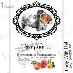   Dress My Craft Transzfer fólia A4 - Lady With Hat - Transfer Me (1 db)