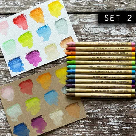 Tim Holtz Akvarell ceruzakészlet - Kit 2 - Distress Watercolor Pencils (12 db)