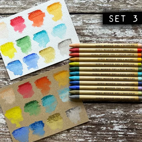 Tim Holtz Akvarell ceruzakészlet - Kit 3 - Distress Watercolor Pencils (12 db)