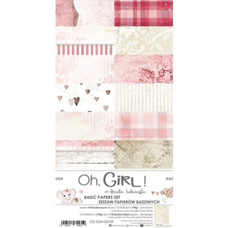 Craft O'Clock Papírkészlet6"x15" (15cm x 30 cm) - Oh Girl - Basic Paper Set (1 csomag)