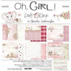   Craft O'Clock Papírkészlet12" (30 cm) - Oh Girl - Paper Collection Set (1 csomag)