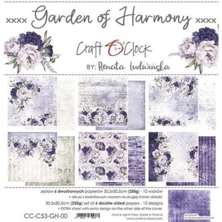 Craft O'Clock Papírkészlet12" (30 cm) - Garden of Harmony - Paper Collection Set (1 csomag)