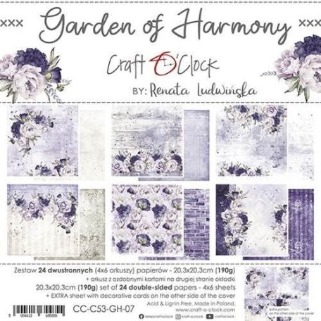 Craft O'Clock Papírkészlet8" (20 cm) - Garden of Harmony - Paper Collection Set (1 csomag)