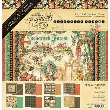 Graphic 45 Papírkészlet kollekció 12" (30 cm) - Enchanted Forest - Deluxe Collector's Edition (1 csomag)