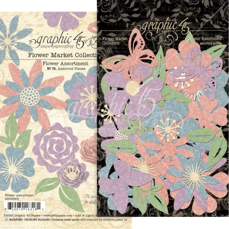 Graphic 45 Kivágatok - Flower Market - Flower Assortment (1 csomag)
