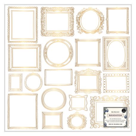American Crafts Scrapbook fólia 12" (30 cm) - BoBunny - Brighton - Gold Foil on Acetate - Specialty Paper (1 ív)