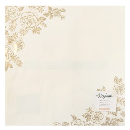 American Crafts Scrapbook papír 12" (30 cm) - Crate Paper - Gingham Garden - Foil on Vellum - Specialty Paper (1 ív)