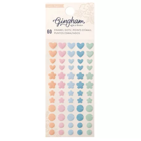 American Crafts Öntapadós díszítőelem  - Crate Paper - Gingham Garden - Enamel Dots (1 csomag)