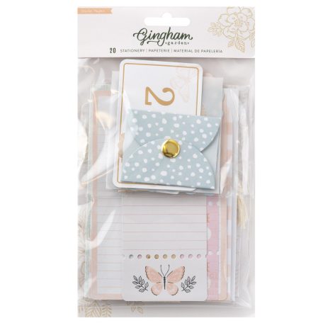 American Crafts Kivágatok  - Crate Paper - Gingham Garden - Stationary Pack - Gold Foil - Embellishment (1 csomag)
