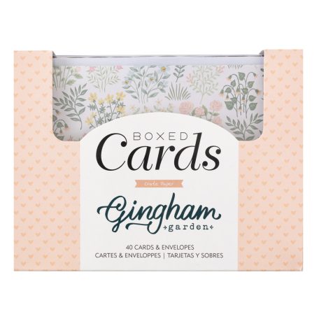 American Crafts Üdvözlőlap készlet  - Crate Paper - Gingham Garden - Boxed Cards - Boxed Cards (1 csomag)