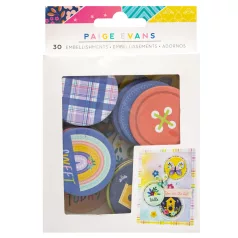   American Crafts Kivágatok  - Paige Evans - Blooming Wild - Blooming Wild - Milk Caps - Embellishment (1 csomag)