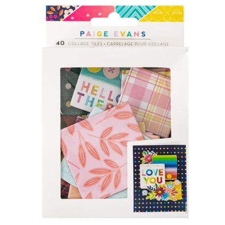 American Crafts Kivágatok  - Paige Evans - Blooming Wild - Collage Tiles - Embellishment (1 csomag)