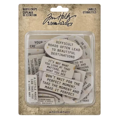 Tim Holtz Díszítőelem - Quote Chips Labels  - Idea-ology (1 csomag)