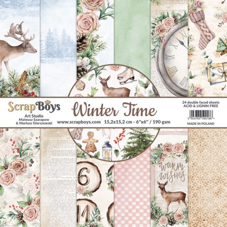ScrapBoys Scrapbook papírkészlet6" (15 cm) - Winter Time - Paper Pad (24 lap)