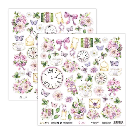 ScrapBoys Kivágóív 12" (30 cm) - Violetta - Double-sided paper (1 ív)