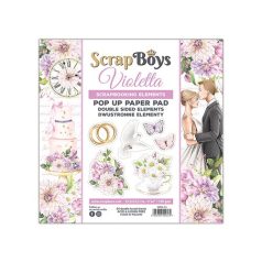   ScrapBoys Kivágóív készlet 6" (15 cm) - Violetta - Pop Up (24 lap)