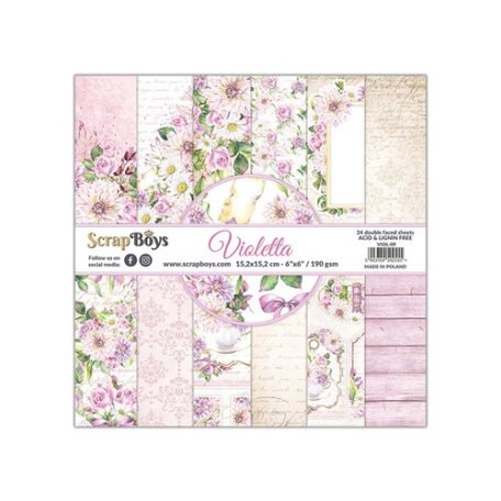 ScrapBoys Scrapbook papírkészlet 6" (15 cm) - Violetta - Paper Pad (24 lap)