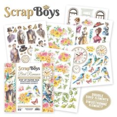   ScrapBoys Kivágóív készlet6" (15 cm) - Bird Romance - Pop Up (24 lap)