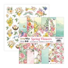   ScrapBoys Scrapbook papírkészlet 12" (30 cm) - Spring Flowers - Paper Pad (12 lap)