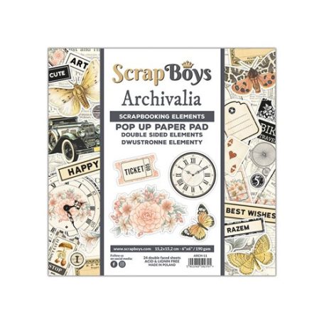 ScrapBoys Kivágóív készlet 6" (15 cm) - Archivalia - Pop Up (24 lap)