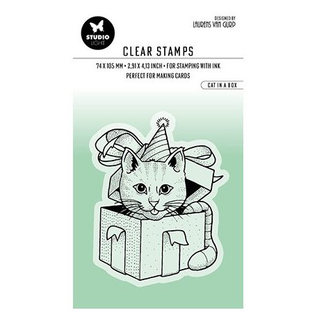 Studio Light Szilikonbélyegző - Cat in a box Essentials nr.408 - SL Clear Stamp (1 csomag)