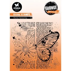   Studio Light Szilikonbélyegző - Floral butterfly Grunge collection nr.402 - SL Clear Stamp (1 csomag)