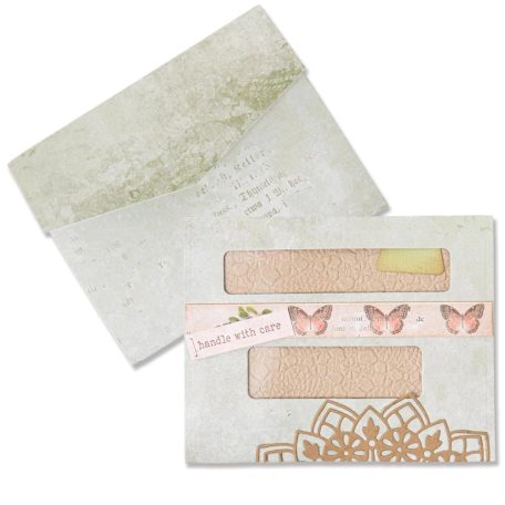 SIZZIX vágósablon, bélyegzővel 666276 - Journaling Card, Envelope & Windows - Thinlits Die Set  (1 csomag)