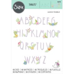   SIZZIX vágósablon, bélyegzővel 666236 - Floral Alphabet - Thinlits Die Set  (1 csomag)