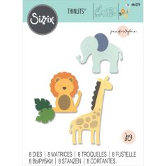   SIZZIX vágósablon, bélyegzővel 666228 - Basic Zoo Animals - Thinlits Die Set  (1 csomag)