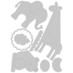   SIZZIX vágósablon, bélyegzővel 666228 - Basic Zoo Animals - Thinlits Die Set  (1 csomag)