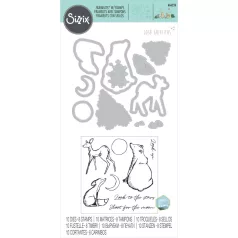   SIZZIX vágósablon, bélyegzővel 666226 - Twilight Animals - Framelits Die (1 csomag)