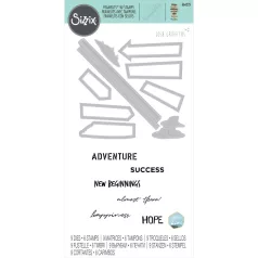   SIZZIX vágósablon, bélyegzővel 666225 - Signs for Success - Framelits Die (1 csomag)