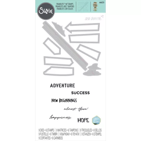 SIZZIX vágósablon, bélyegzővel 666225 - Signs for Success - Framelits Die (1 csomag)