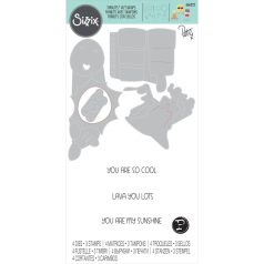   SIZZIX vágósablon, bélyegzővel 666222 - Crazy Characters #2 - Thinlits Die Set & Stamps  (1 csomag)