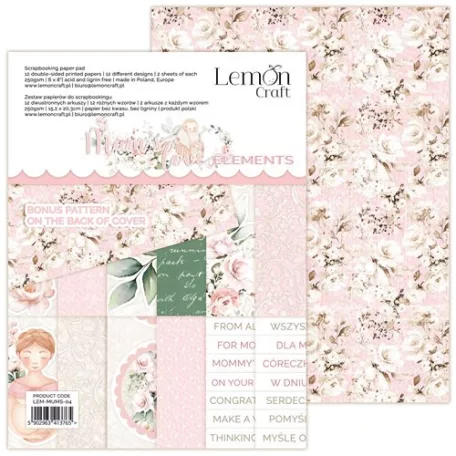 LemonCraft Papírkészlet 6"x8" (15 cm x 20 cm) - Mums' Love - Elements - Scrapbooking Paper Pad (1 csomag)