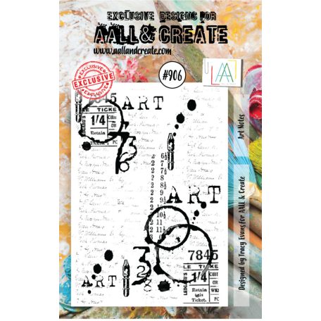 AALL & Create Szilikonbélyegző A7 - Art Notes (1db)