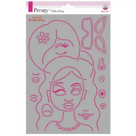 Pronty StencilA4 - Journal Faces (1 db)