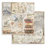  Stamperia Papírkészlet 8" (20 cm) - Vintage Library - Paper Pack (10 ív)