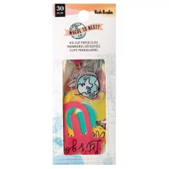   American Crafts Kivágatok - Vicki Boutin - Where To Next? - Die Cut Paper Clips - Cardstock and Acetate - Embellishment (1 csomag)