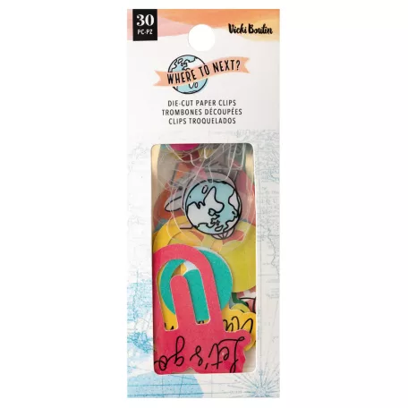 American Crafts Kivágatok - Vicki Boutin - Where To Next? - Die Cut Paper Clips - Cardstock and Acetate - Embellishment (1 csomag)
