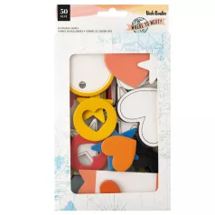   American Crafts Kivágatok - Vicki Boutin - Where To Next? - Mixed Chipboard Shapes  - Embellishment (1 csomag)