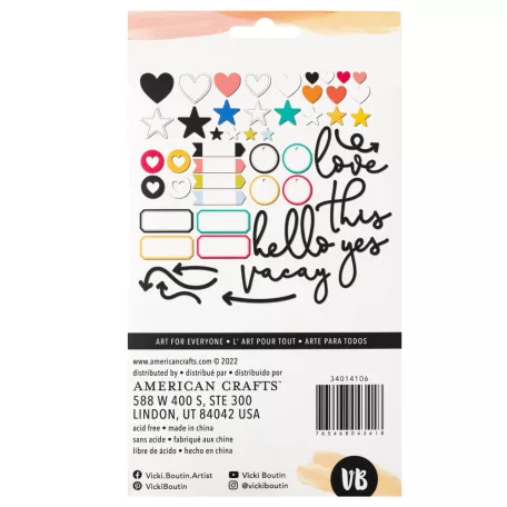 American Crafts Kivágatok - Vicki Boutin - Where To Next? - Mixed Chipboard Shapes  - Embellishment (1 csomag)