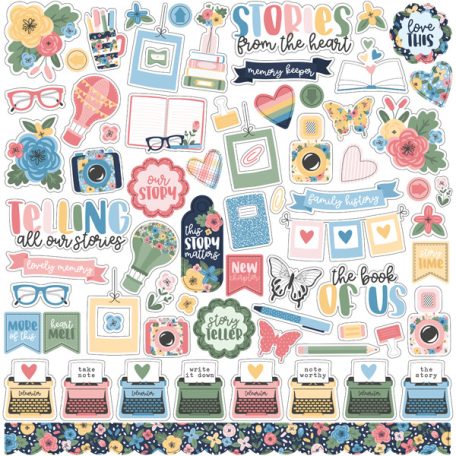 Echo Park Matrica 12" (30 cm) -  Cardstock Stickers - Our Story Matters (1 ív)