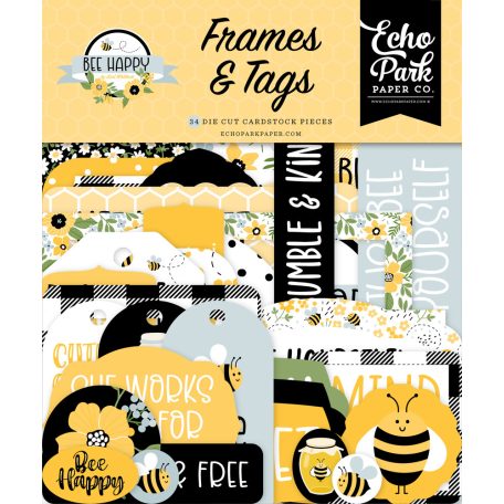 Echo Park Kivágatok  -  Frames & Tags - Bee Happy (1 csomag)